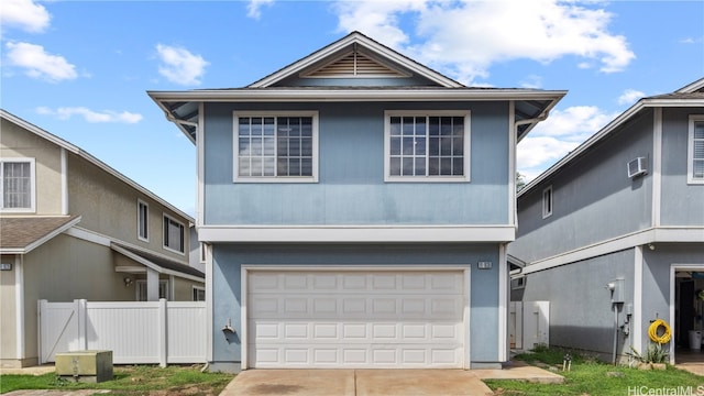 view of property with a garage