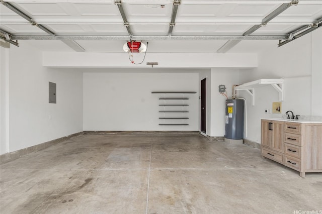 91-1030 Hoopili St Unit 54, Ewa Beach, HI 96706 - garage with electric water heater, electric panel, and a garage door opener