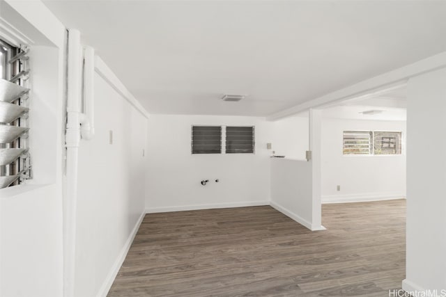 empty room featuring dark hardwood / wood-style floors