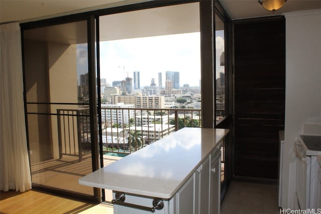 kitchen featuring electric range and a wealth of natural light