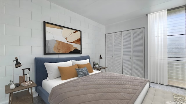 bedroom featuring a closet