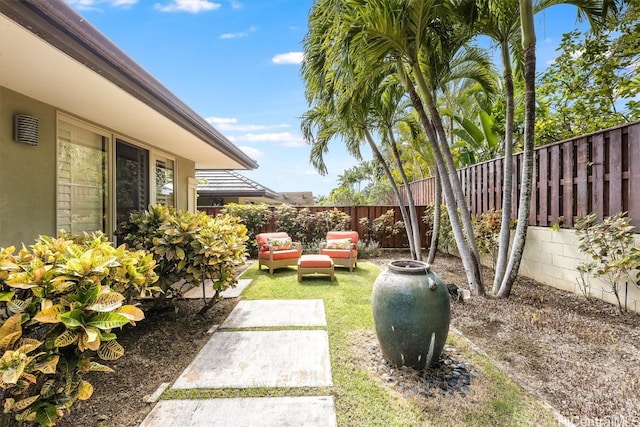 view of yard with an outdoor hangout area