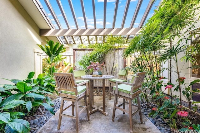 view of patio / terrace with a pergola