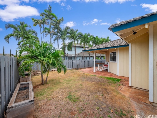 view of yard with a patio area