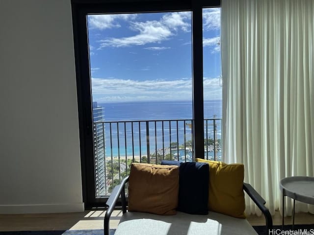 balcony with a water view