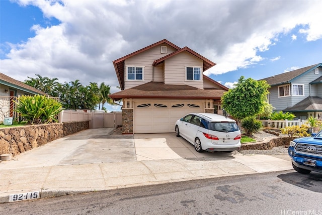 view of property featuring a garage