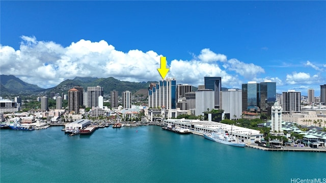 water view with a mountain view