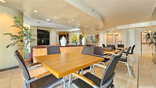 view of tiled dining space