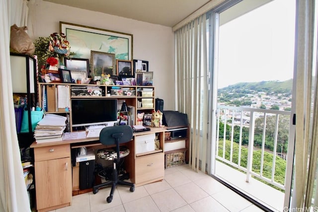 view of tiled office