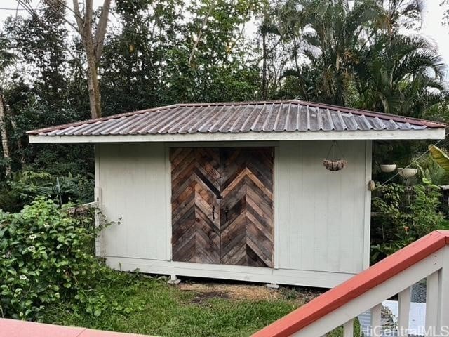 view of shed
