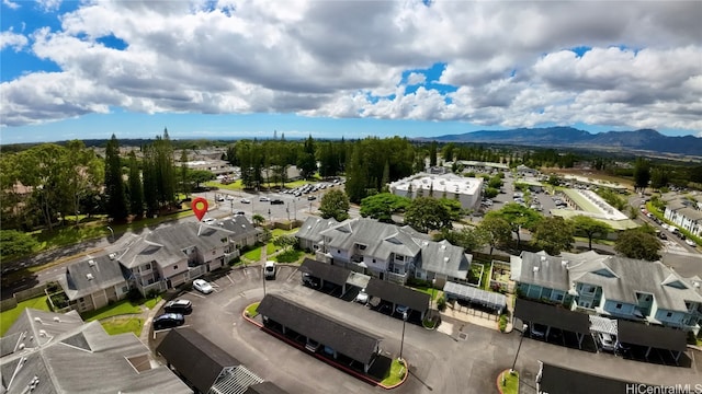 aerial view with a mountain view