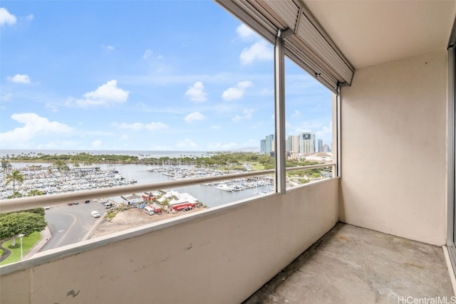 balcony with a water view