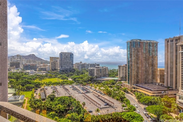 property's view of city featuring a mountain view