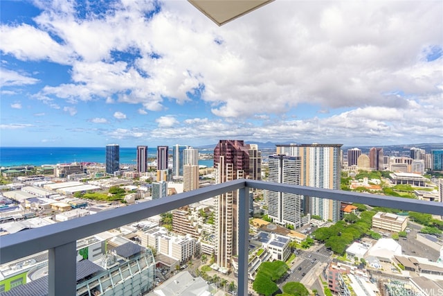 balcony with a water view