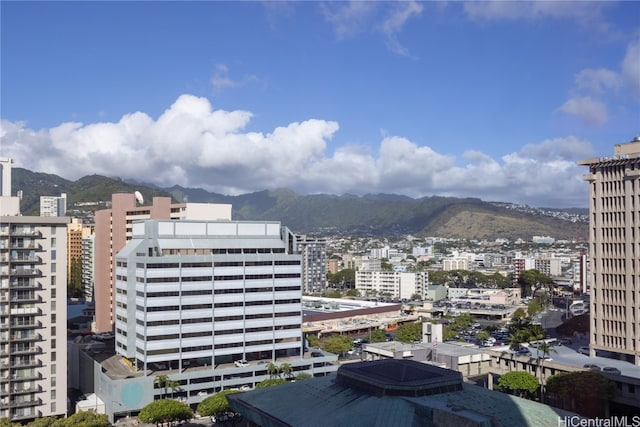 city view with a mountain view