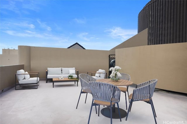 view of patio with an outdoor hangout area