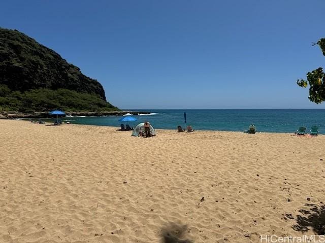 view of water feature featuring a view of the beach