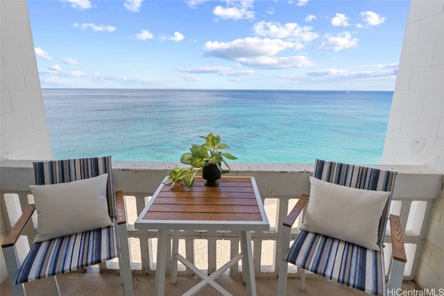 balcony with a water view