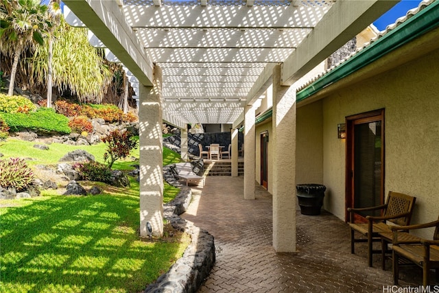 view of patio / terrace with a pergola