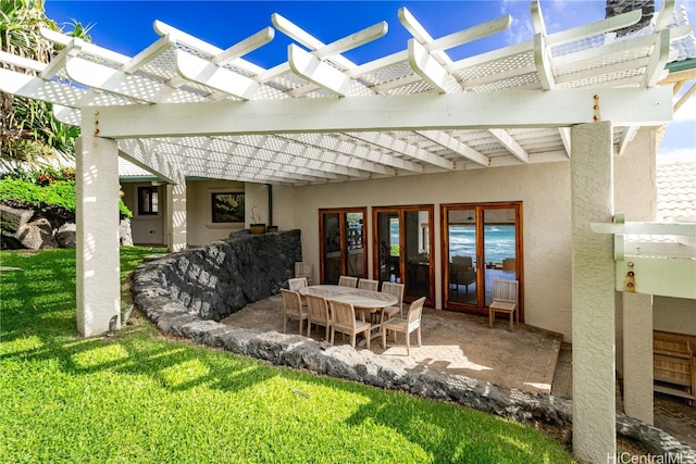 view of patio with a pergola