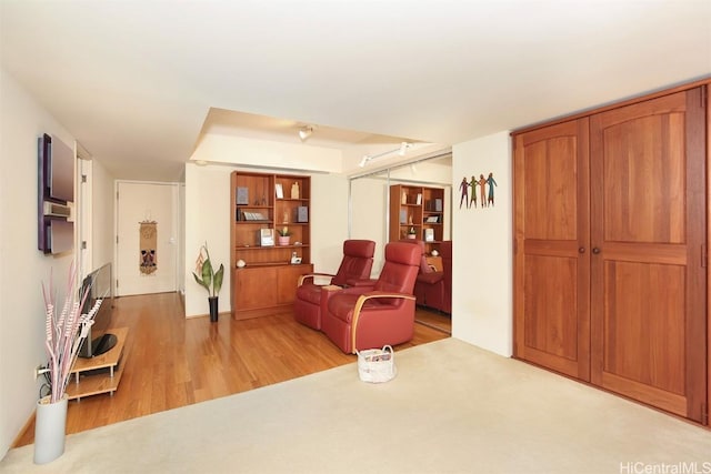 living room featuring light hardwood / wood-style flooring