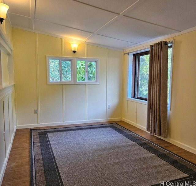 unfurnished room with wood-type flooring