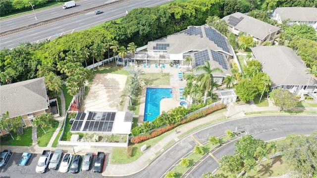 drone / aerial view featuring a residential view