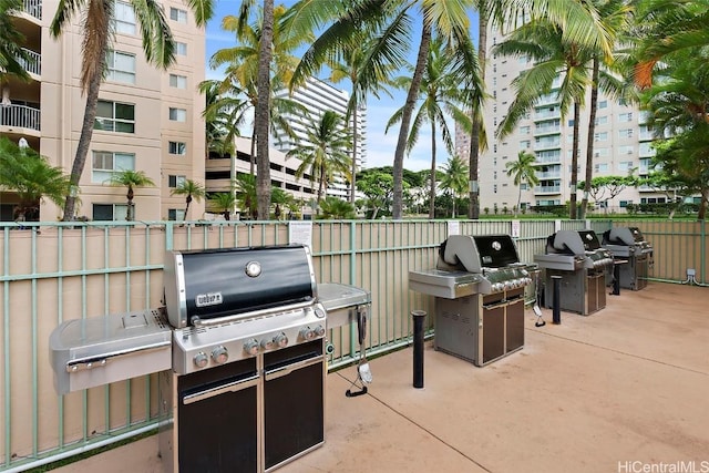 view of patio / terrace featuring a grill