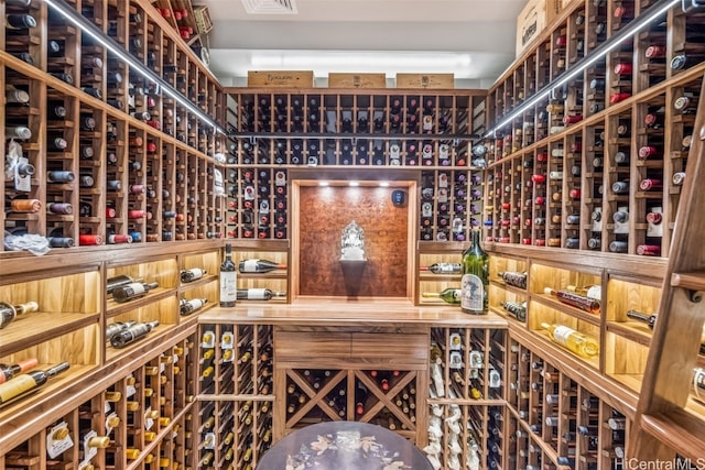 view of wine cellar