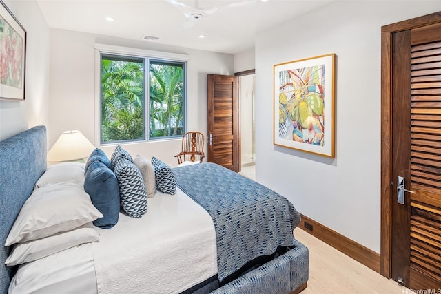 41-471 Kalanianaole Hwy, Waimanalo, HI 96795 - bedroom with baseboards, wood finished floors, and recessed lighting
