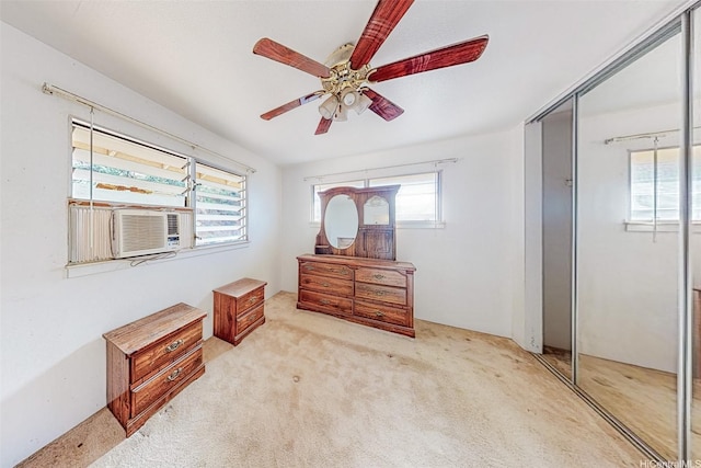 87-168 Kaleiwohi St, Waianae, HI 96792 - carpeted bedroom featuring a closet, a ceiling fan, and cooling unit