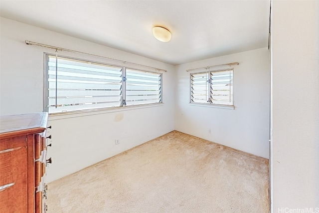 unfurnished room with light carpet