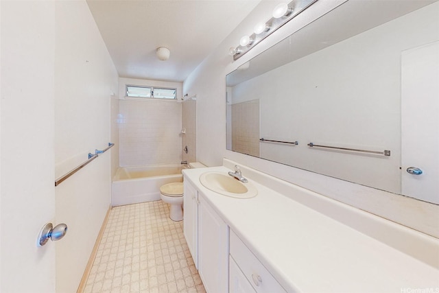 87-168 Kaleiwohi St, Waianae, HI 96792 - bathroom featuring tile patterned floors, toilet, vanity, tub / shower combination, and baseboards
