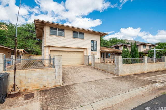 view of front of house with a garage