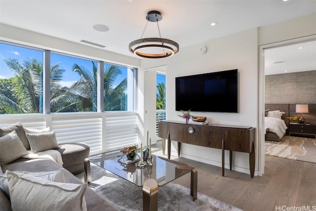 living room featuring hardwood / wood-style floors