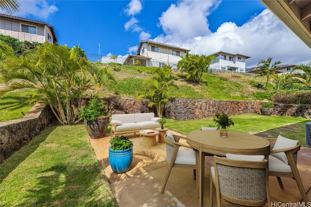 view of patio / terrace featuring an outdoor hangout area