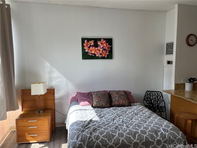 bedroom with a textured ceiling