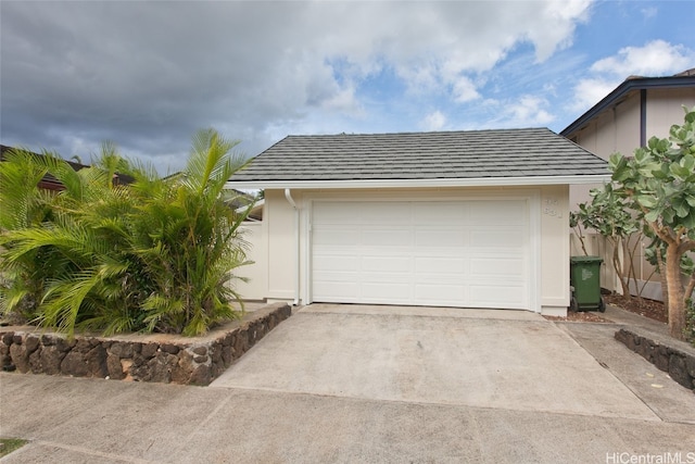 view of garage