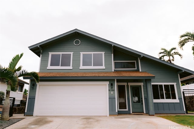 view of front of home with a garage