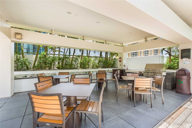 view of patio featuring grilling area