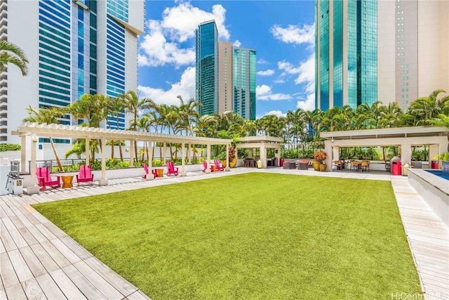 view of yard featuring a gazebo