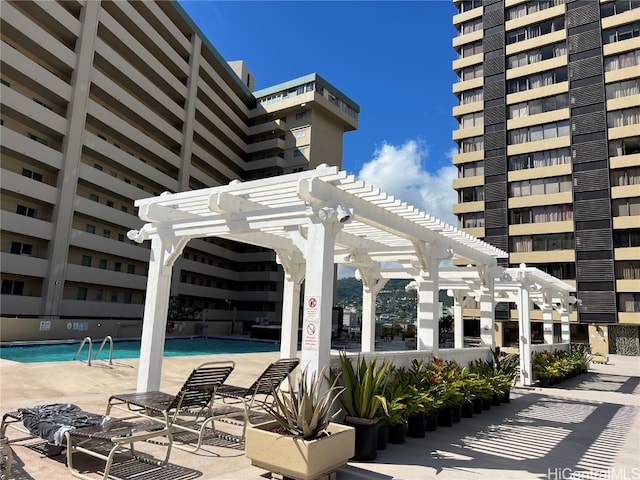 view of pool featuring a pergola