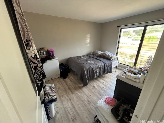 bedroom featuring light hardwood / wood-style floors