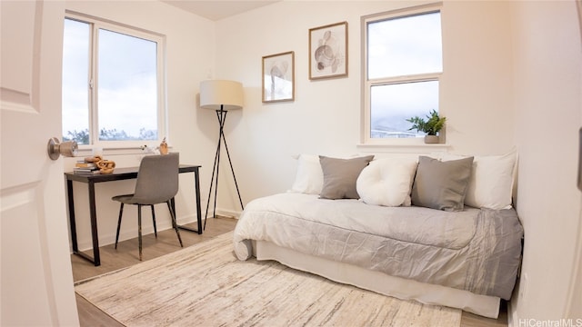 bedroom featuring wood-type flooring