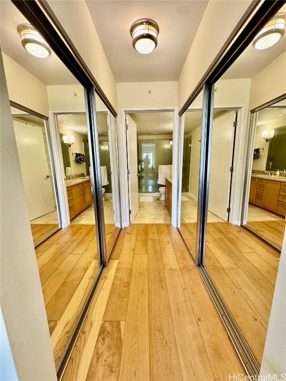 entryway featuring light hardwood / wood-style floors