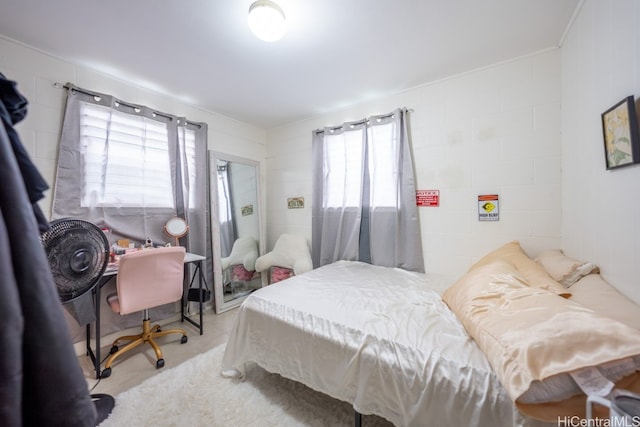 bedroom with multiple windows