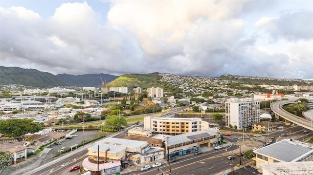 aerial view featuring a mountain view