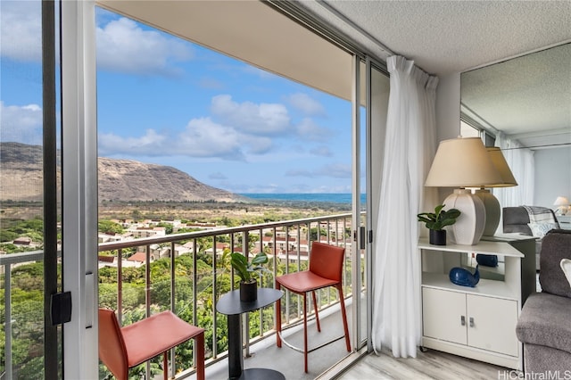 balcony with a mountain view