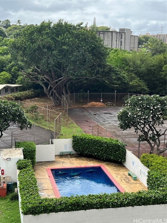 view of pool featuring a patio