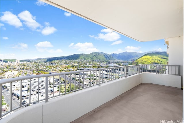 balcony with a mountain view